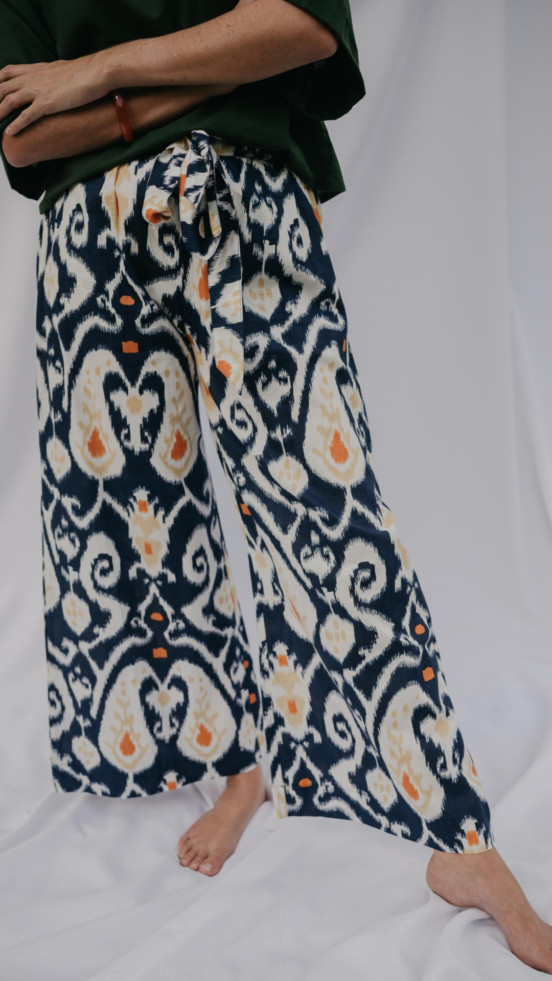 Le Pantalon Ysé Ikat Marine