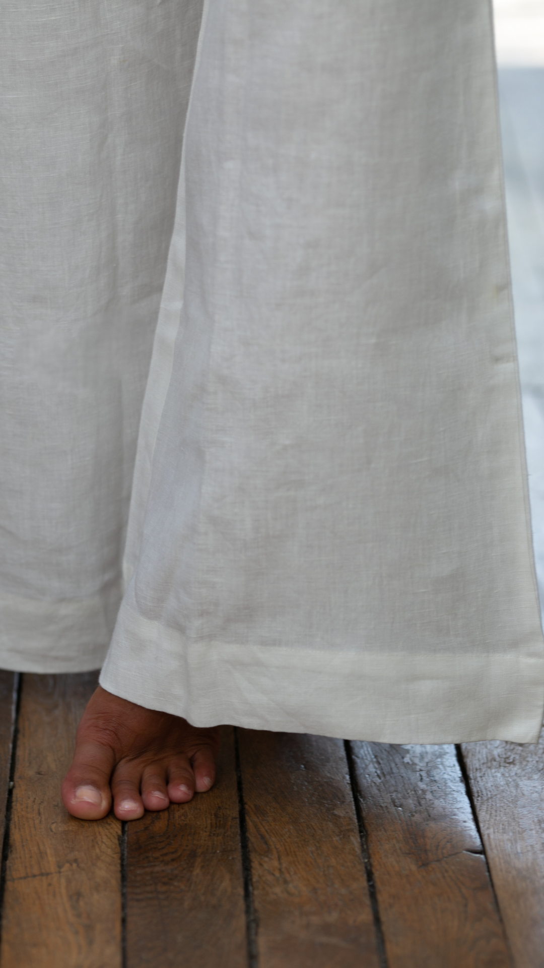 Le Pantalon Ysé en Lin Blanc