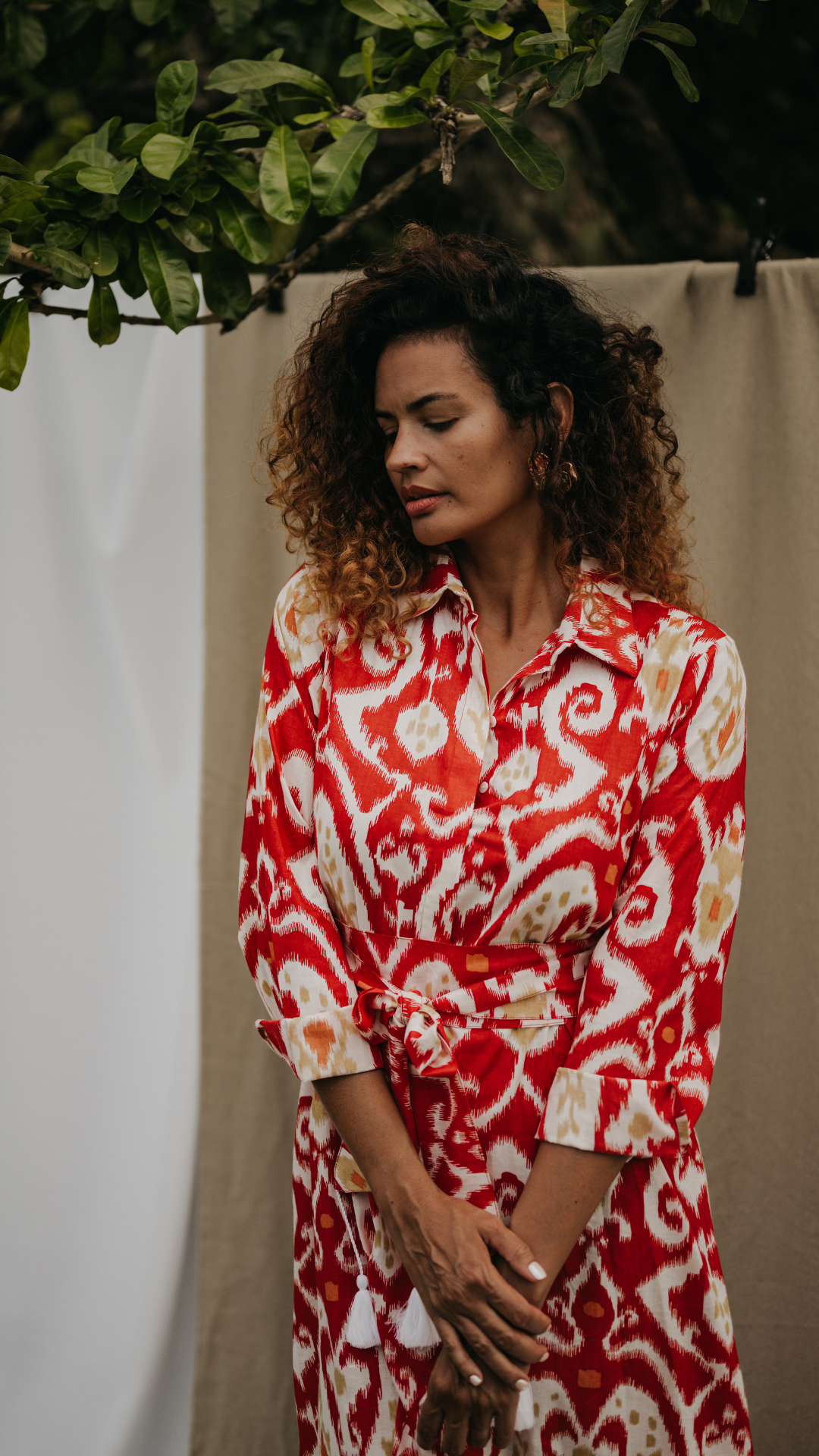 La Robe Aurelia Longue Ikat Rouge