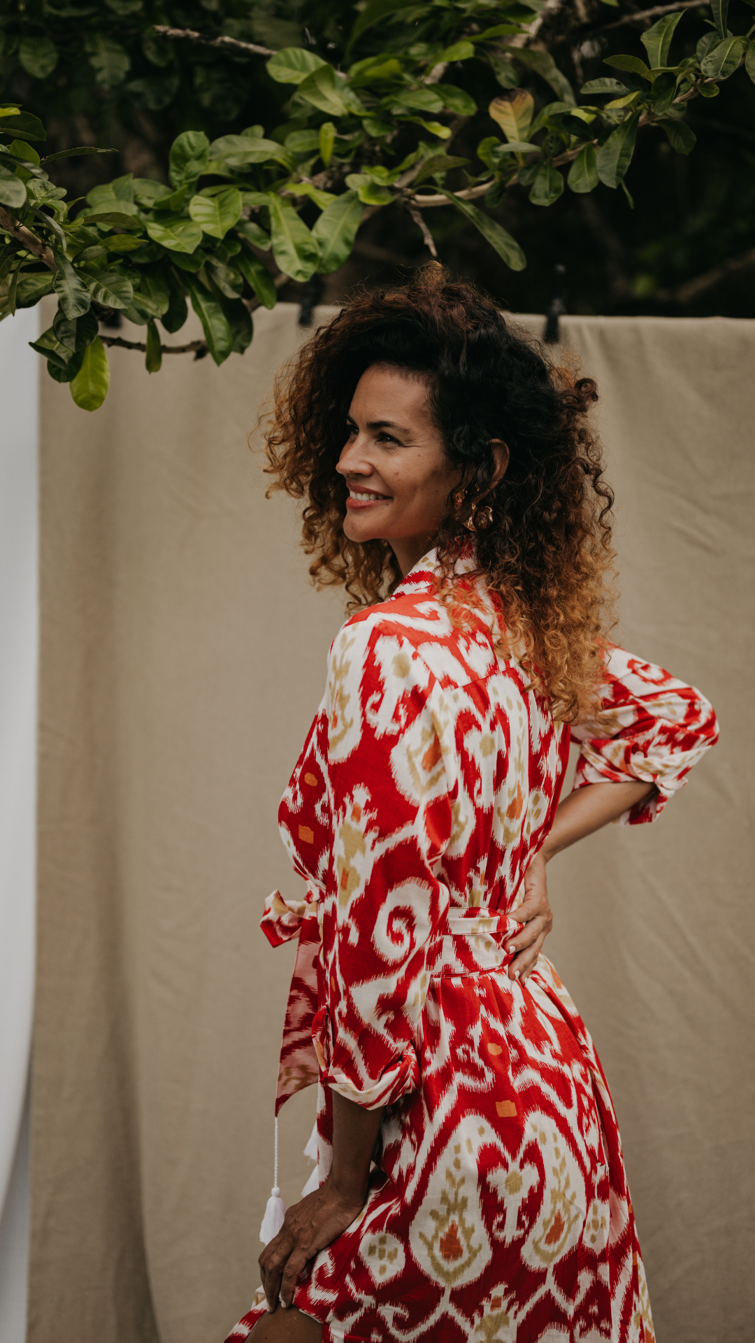 La Robe Aurelia Longue Ikat Rouge