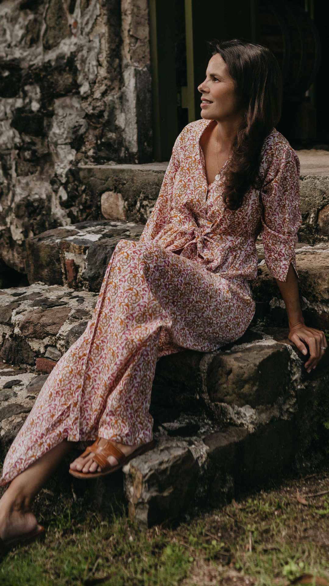 Robe AMÉLIE Longue - Céleste Caribbean