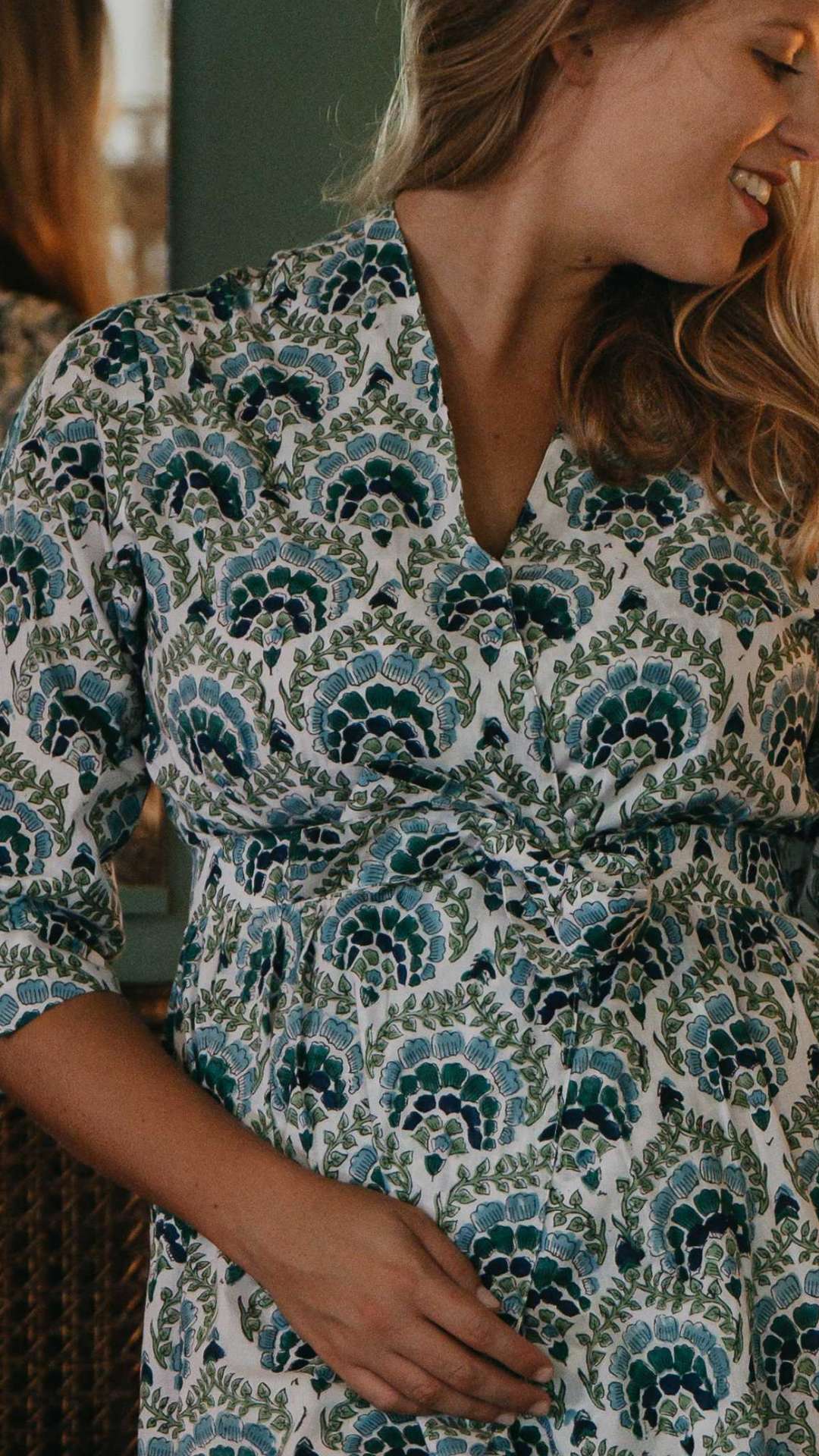 Robe AMÉLIE Longue - Céleste Caribbean