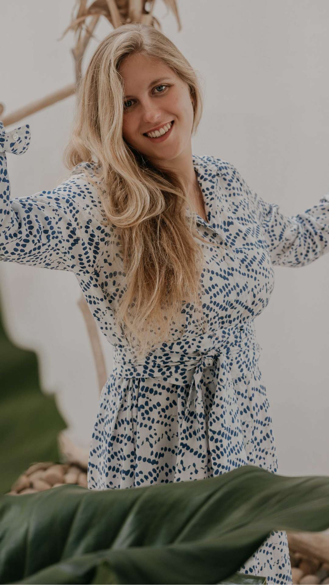 Robe AURÉLIA Longue à motifs - Céleste Caribbean