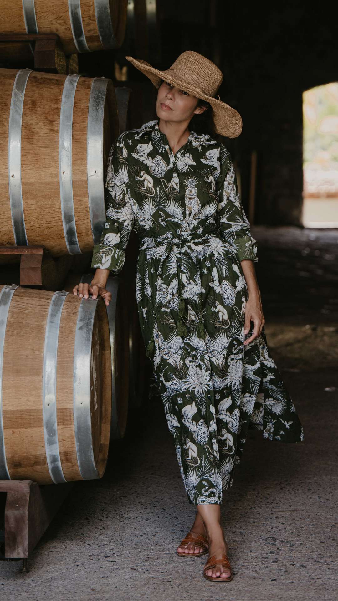 Robe AURÉLIA Longue à motifs - Céleste Caribbean