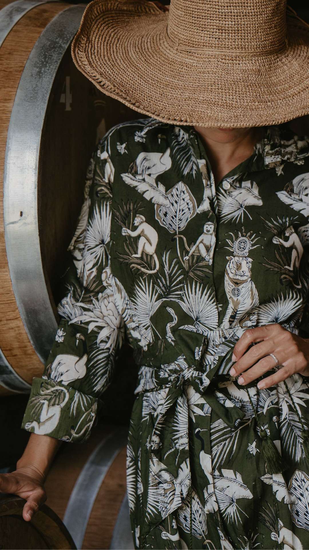 Robe AURÉLIA Longue à motifs - Céleste Caribbean