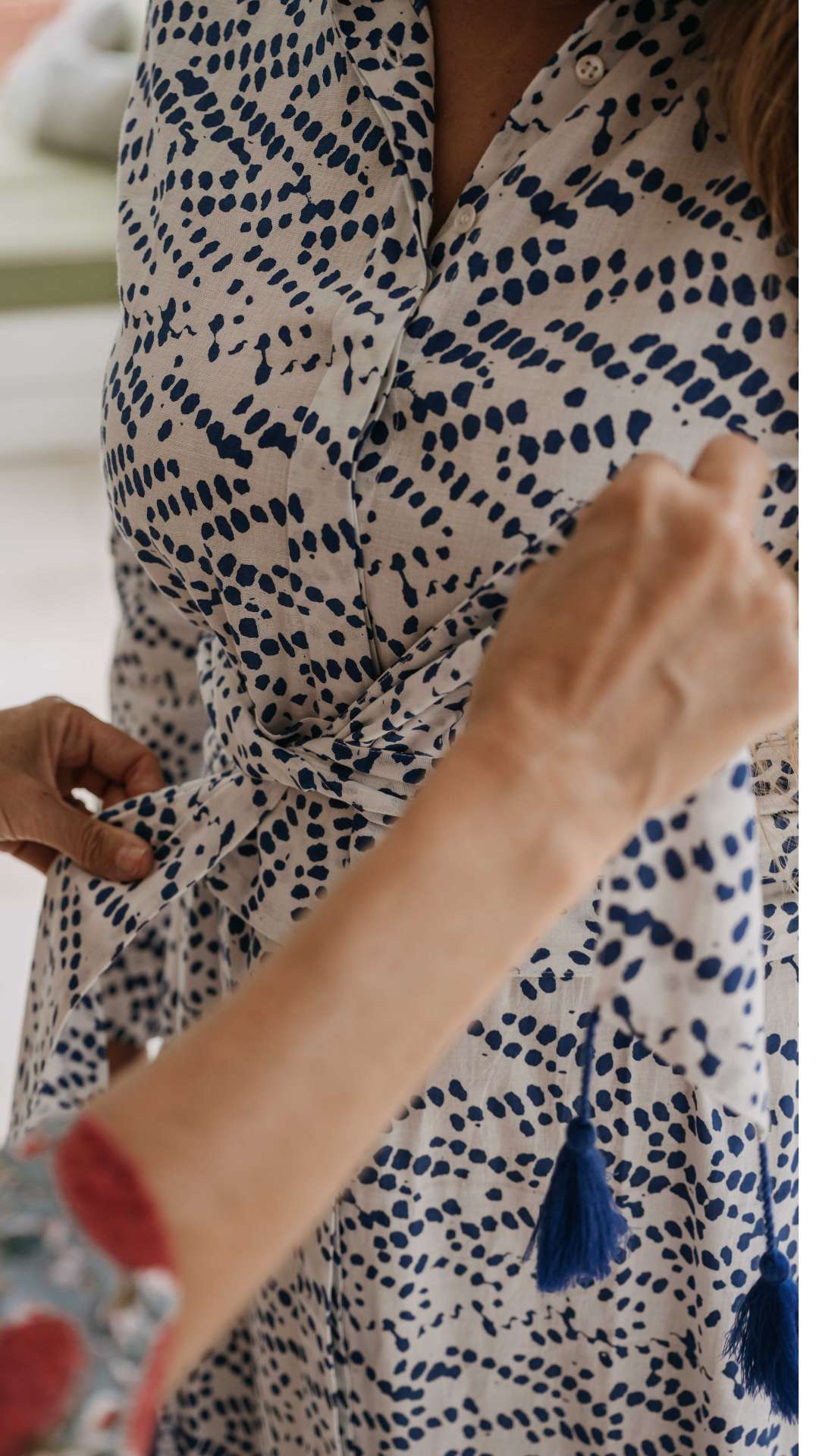 Robe AURÉLIA Longue à motifs - Céleste Caribbean