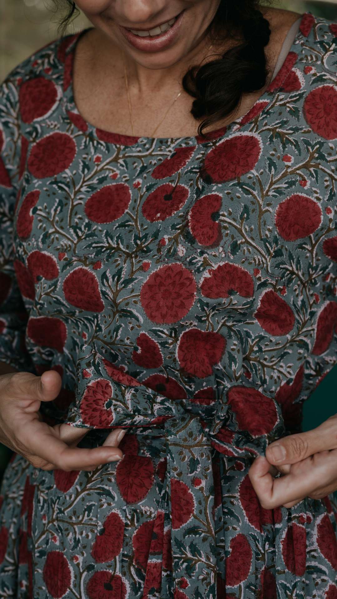 Robe AURIANE Longue Motifs - Céleste Caribbean