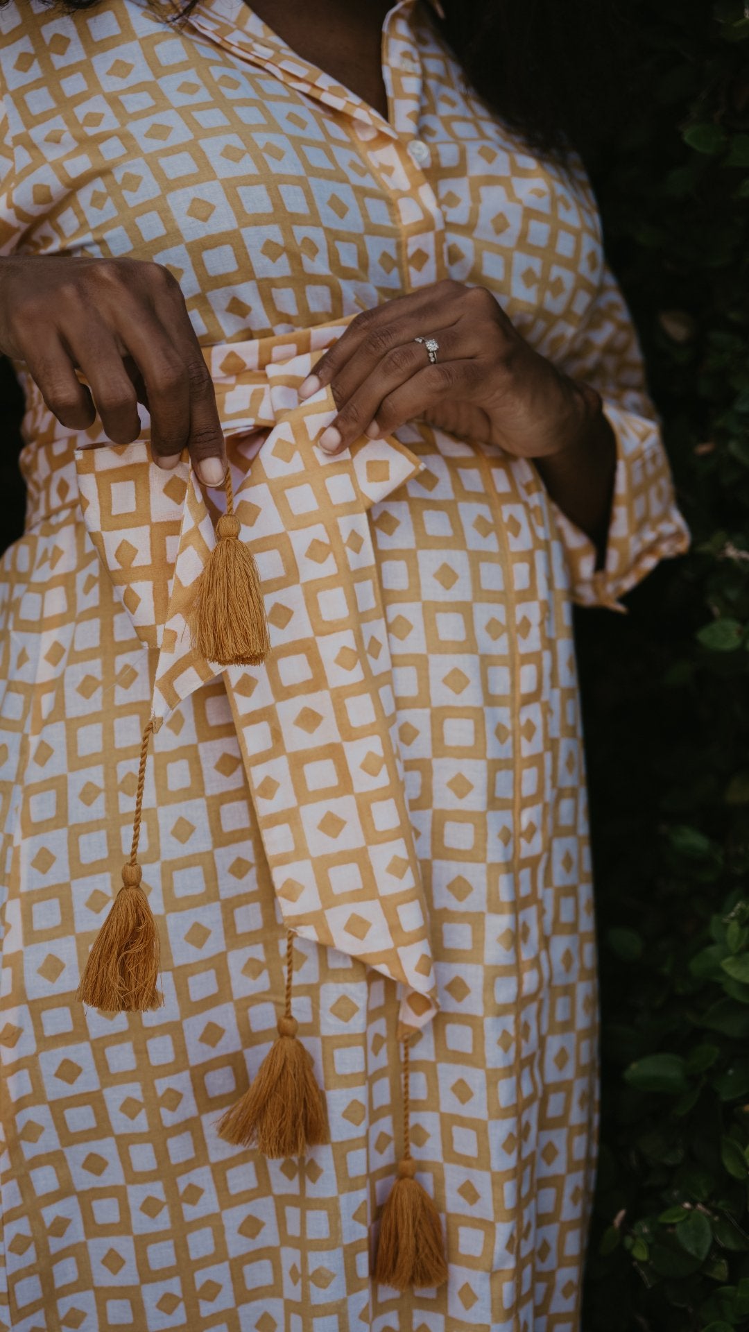Robe AURIANE Longue Motifs - Céleste Caribbean