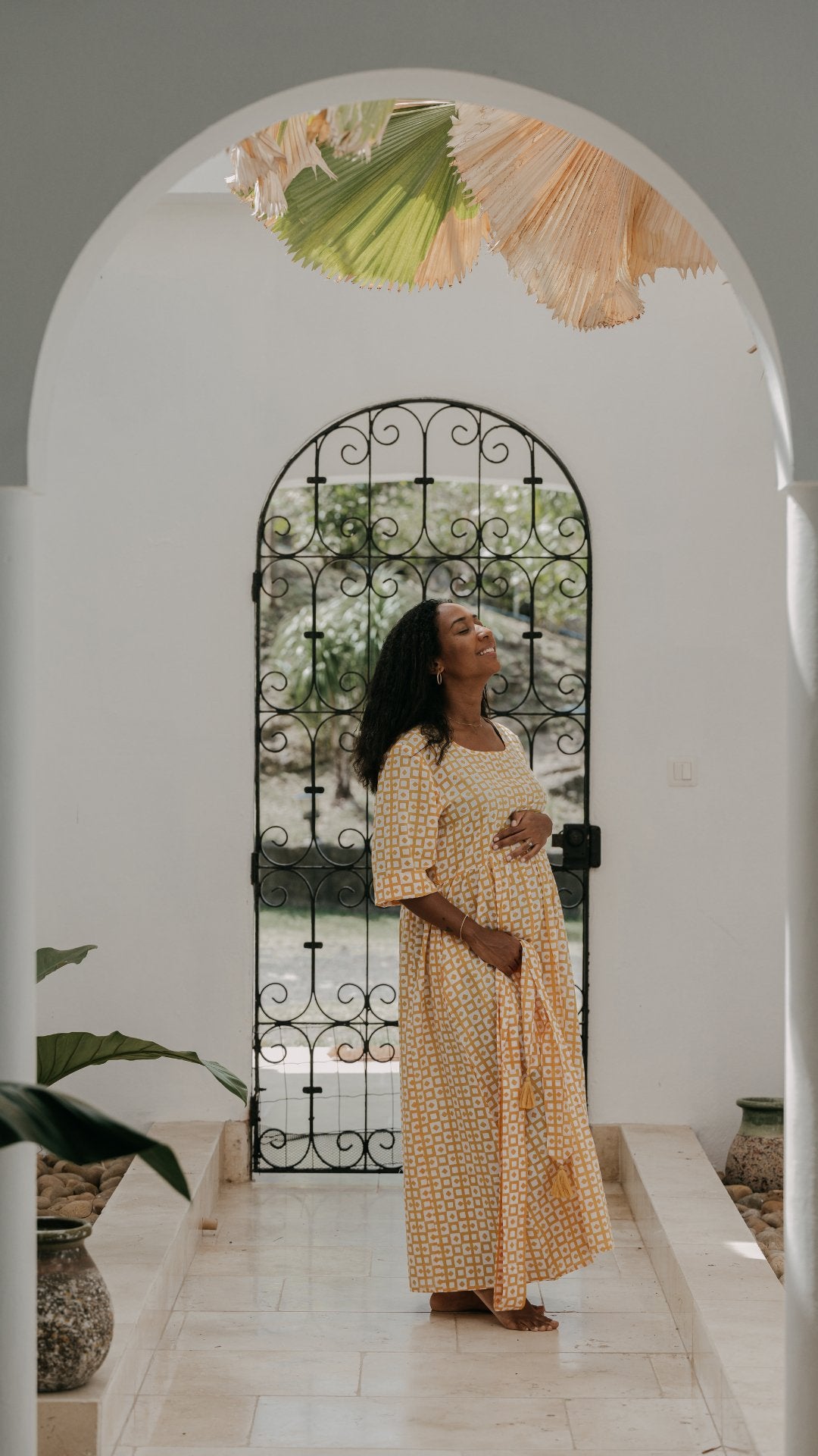 Robe AURIANE Longue Motifs - Céleste Caribbean
