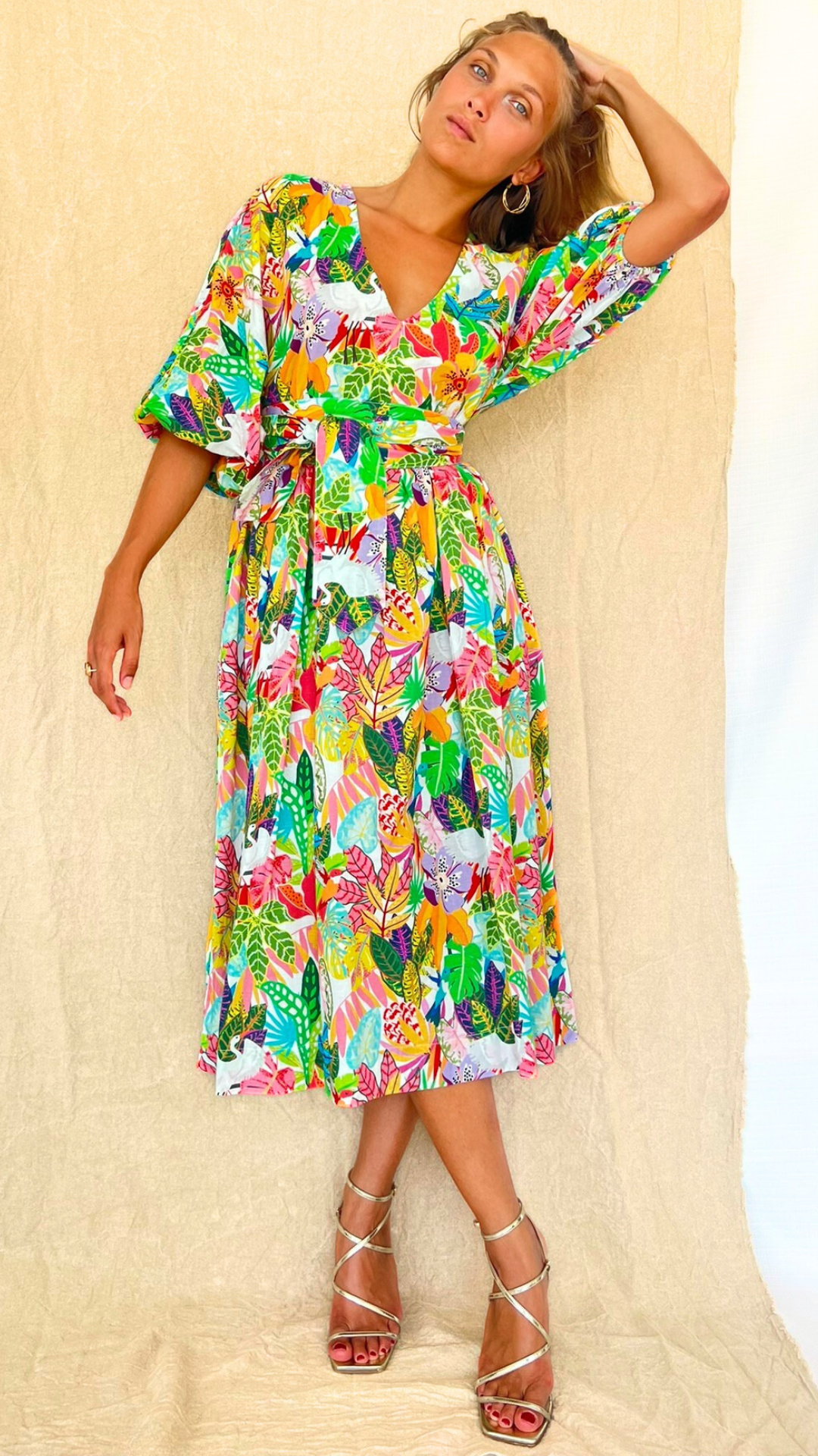 Celeste Caribbean | Robe midi coton | Youli | Robe cocktail